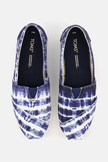Toms Women Alpargata Canvas Slip On Flats Shoes, Blue/White