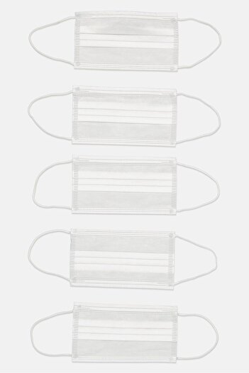Medipop 5 Pieces 3 Ply Disposable Non Medical Face Mask, White