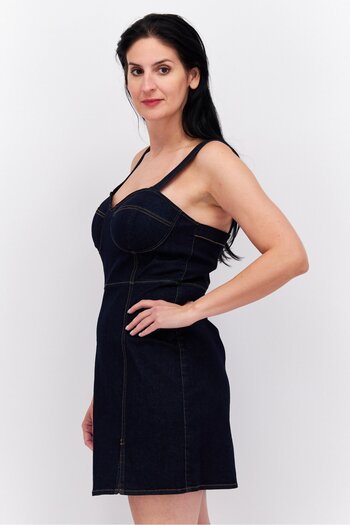 Esprit Women Denim Mini Dress, Navy