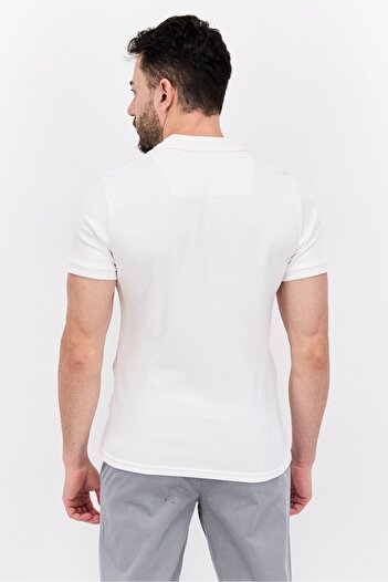 Threadbare Men Regular Fit Plain Short Sleeves Polo Shirt, White