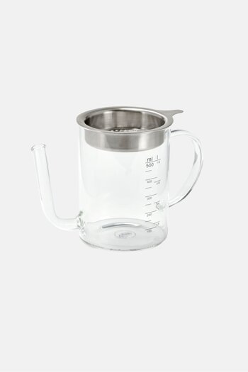 Tchibo Glass Fat Reducing Jug With Sieve 500 ml, Transparent
