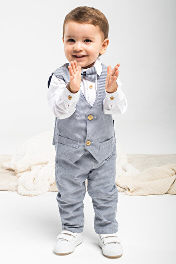 Mai Perla Boy's Suit - 4-Piece Outfit with Vest and Shirt, Special Occasion