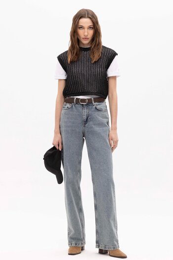 SHERIN Blue Straight Fit Jeans