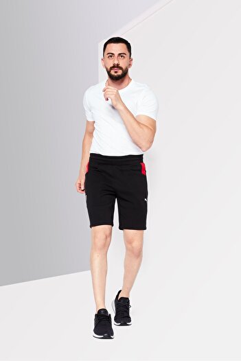 Puma x Scuderia Ferrari Men Sportswear Fit Brand Logo Training Race Sweat Shorts, Black
