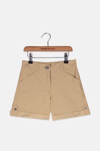 Tchibo Kid Girls Plain Basic Shorts, Light Brown