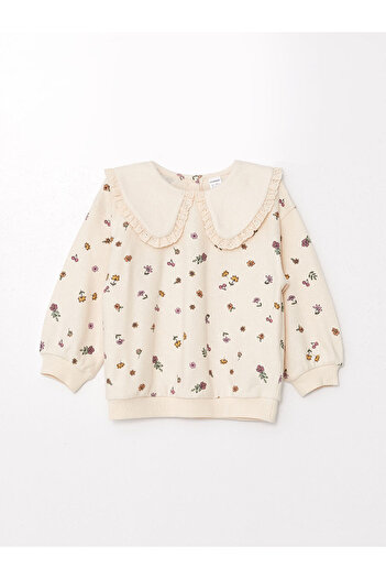 LC Waikiki Lw - Baby Collar Floral Baby Girl Sweatshirt