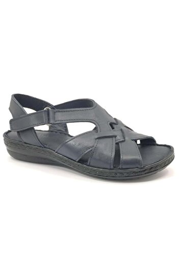 Kids Club Shoes Ayakdaş 100% натуральна шкіра, повністю ортопедична підошва з фусом, жіночі босоніжки LACİVERT