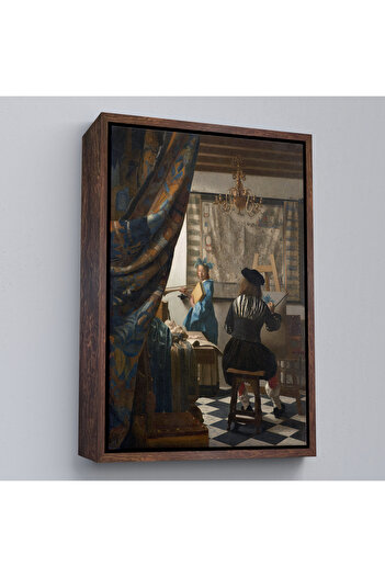 N NOXXO Johannes Vermeer cu cadru din lemn - Pictură de desen-7422