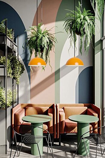 Bamyum Lipeo Sarı Avize Tekli Sarkıt Salon Mutfak Kuaför Cafe Lamba Dekoratif Aydınlatma Pastane
