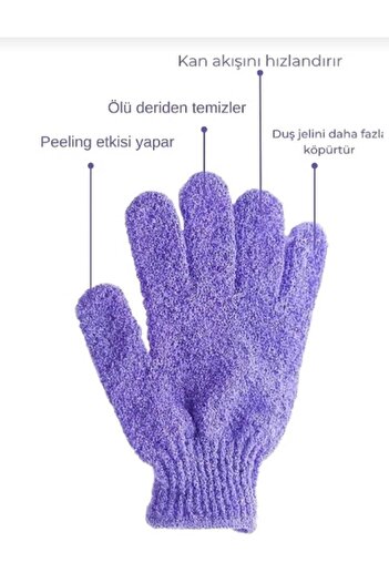 Vi Caro 2'li Esnek Banyo Ve Peeling Eldiveni Ölü Deri Atıcı Vücut Duş Kese Eldiveni Ekstra Köpürme