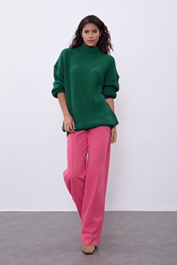 SHERIN Green Long Tube Sweater