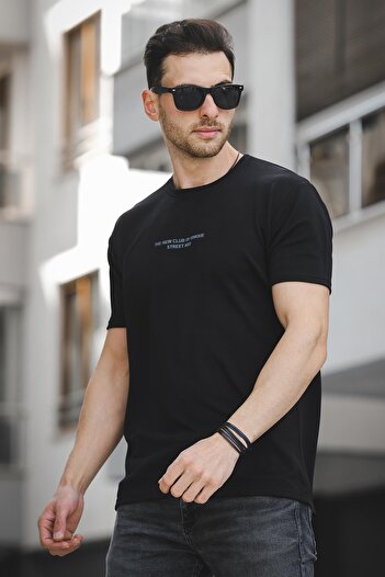 Oksit Ανδρικό μπλουζάκι Ft New Club Printed Autoban Crew Neck Lycra Slim Fit