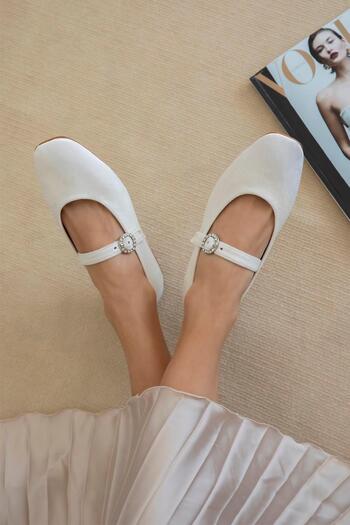 STRASWANS Λεπτομέρεια γυναικεία ζώνη Berny Velvet Ballerina Beige