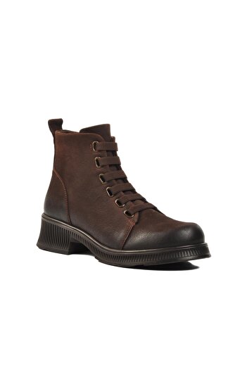 Venüs 2452701K Γυναικείες μπότες από γνήσιο δέρμα Nubuck καφέ με φλις εσωτερικά