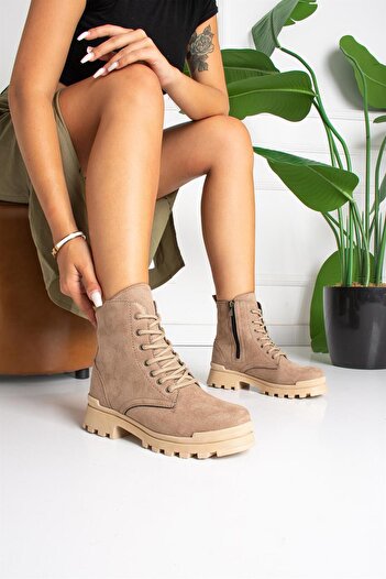 ShoeTek Γυναικείες μπότες Mallory Lace-Up Mink Suede