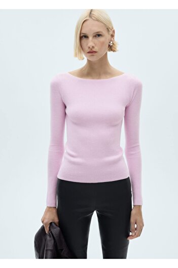 MANGO Woman Pulover din tricot cu gât barca