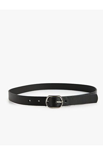 Koton Faux Leather Belt - Metal Buckle Detail