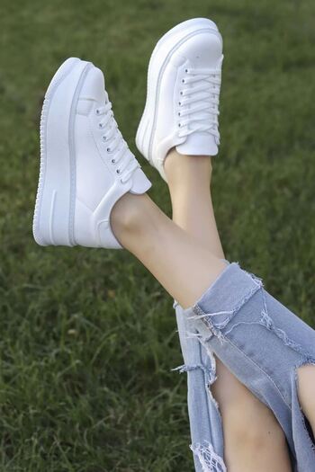 sefayol Pantofi sport de damă Delit White Matte Leather