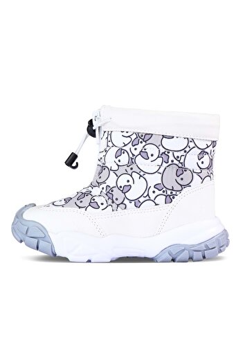 Kids Club Shoes Vicco Melon Orthopedic Kids Snow Boots WHITE