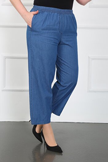 By Alba Collection Women's Elastic Waist Large Size Jeans