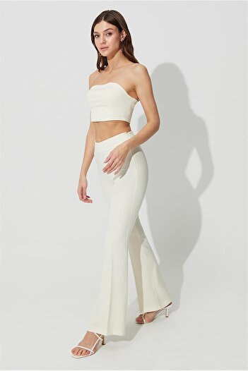 SHERIN Ecru Zippered Bustier