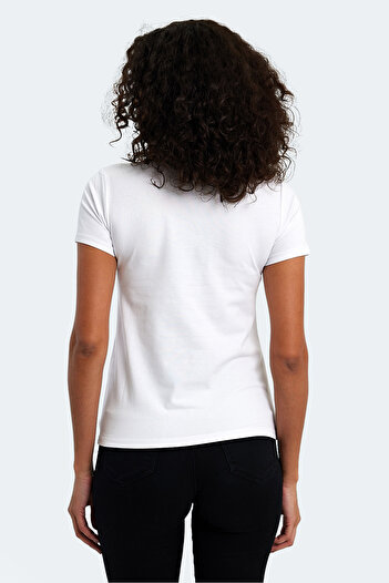 Slazenger Vivek Women's V-Neck White T-Shirt