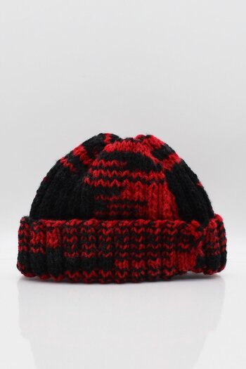 Külah Women's Short Winter Beret Black-red