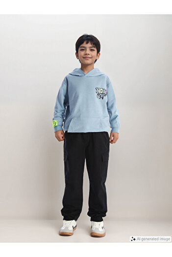 LC Waikiki Lcw Kids Black Elastic Waist Boy Cargo Jogger Pants