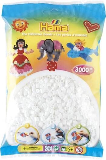 RAVENSBURGER Λευκές χάντρες Hama Midi - 3.000 τεμάχια