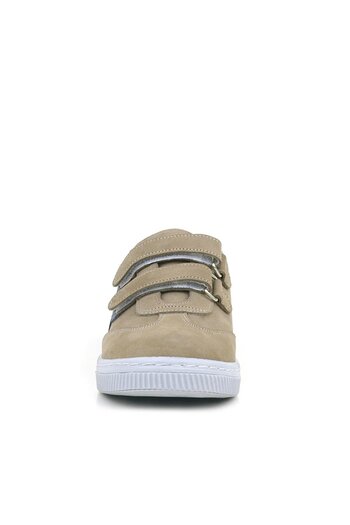 Rakerplus Genuine Leather Sand Gray Velcro Children's Sneakers