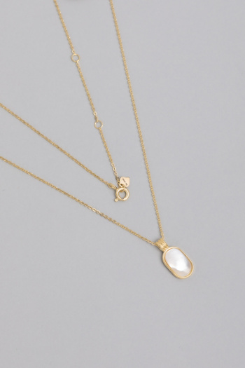 So CHIC... Hayal Aynası 18 Ayar Sarı Altın Kaplama 45 Cm Gümüş Minimal Kolye