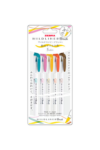 Zebra Midliner Brush Pen 5c-n Set