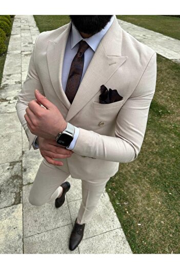 Salihtarzz Suit A.Cream Italian Cut - Slim Fit SD4935