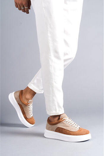 BESKAR Kb 005 Kuback Mink Tan Suede Lace-Up Casual Men's Shoes