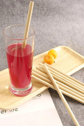Meturas Eco-Friendly Natural Bamboo Straws Set 24 Pieces Reusable 20 cm