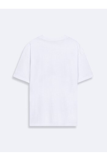Ltb Slogan Crew Neck Short Sleeve Relaxed Fit White T-Shirt