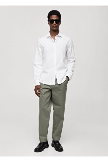 MANGO Man Slim Fit košile ze strukturované bavlny