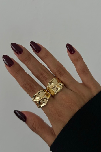 Lavian Accessories Formless Gold Büyük Yüzük