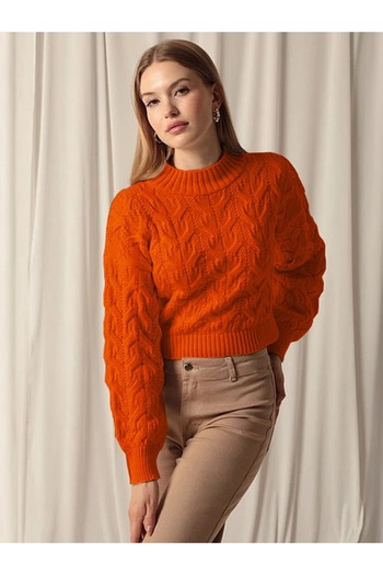 Bracha Half Turtleneck - Jacquard Patterned Comfortable Knitwear Sweater