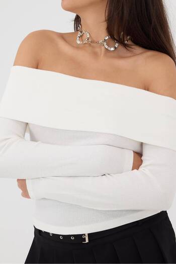 Addax Madonna Collar Long Sleeve Modal Blouse B16829