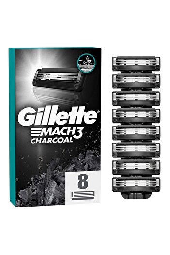 Gillette 8-Piece Mach3 Charcoal Advantageous Replacement Razor