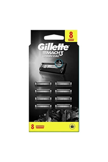 Gillette 8-Piece Mach3 Charcoal Advantageous Replacement Razor