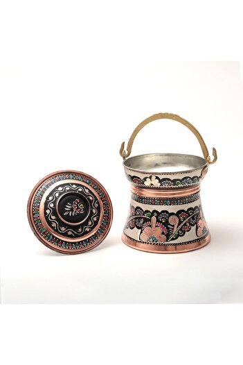 Saray Ottoman handicraft Erzincan Hand Embroidered Copper Covered Copper No:5 Enamel