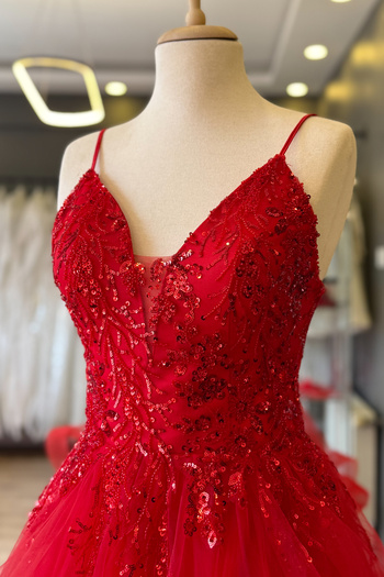 Lenta Moda Kırmızı Gren Etekli Çiçek Desen Dantel Kaplamalı Maxi Boy Abiye ve Gece Elbisesi