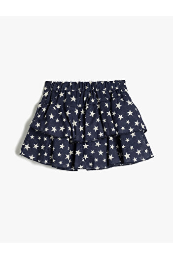 Koton Frilly Star Patterned Short Skirt