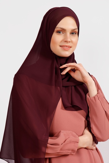 Differenza Burgundy Plum Crepe Chiffon Shawl