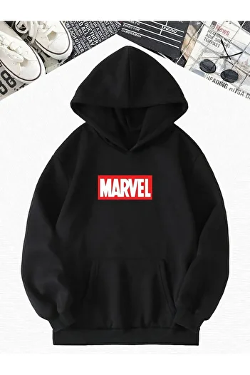 BENROMA Детски суитшърт с качулка и качулка с принт на Marvel