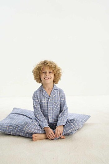 ZEYZEY 8748 Boy's Front Buttoned Pajama Set