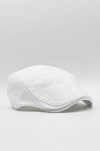 Külah Men's Hat Summer Linen Sports Cap - White