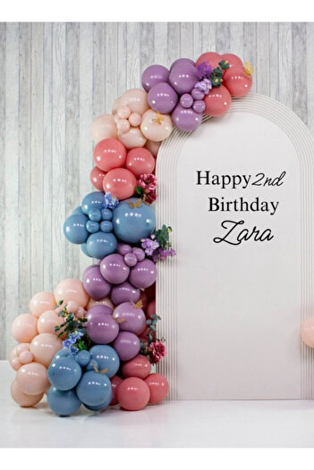 Çemrek Süs Parti Pink Purple Blue Balloon Chain Set of 100